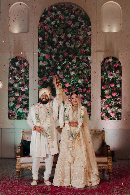 Backdrop and Floral detail — Anand Karaj decor — ITC Grand Goa